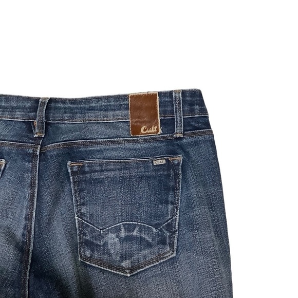Cult of Individuality Jeans Sz 29 Bohemi Boot Cut Blue Distressed Thighs Hems - Picture 7 of 11